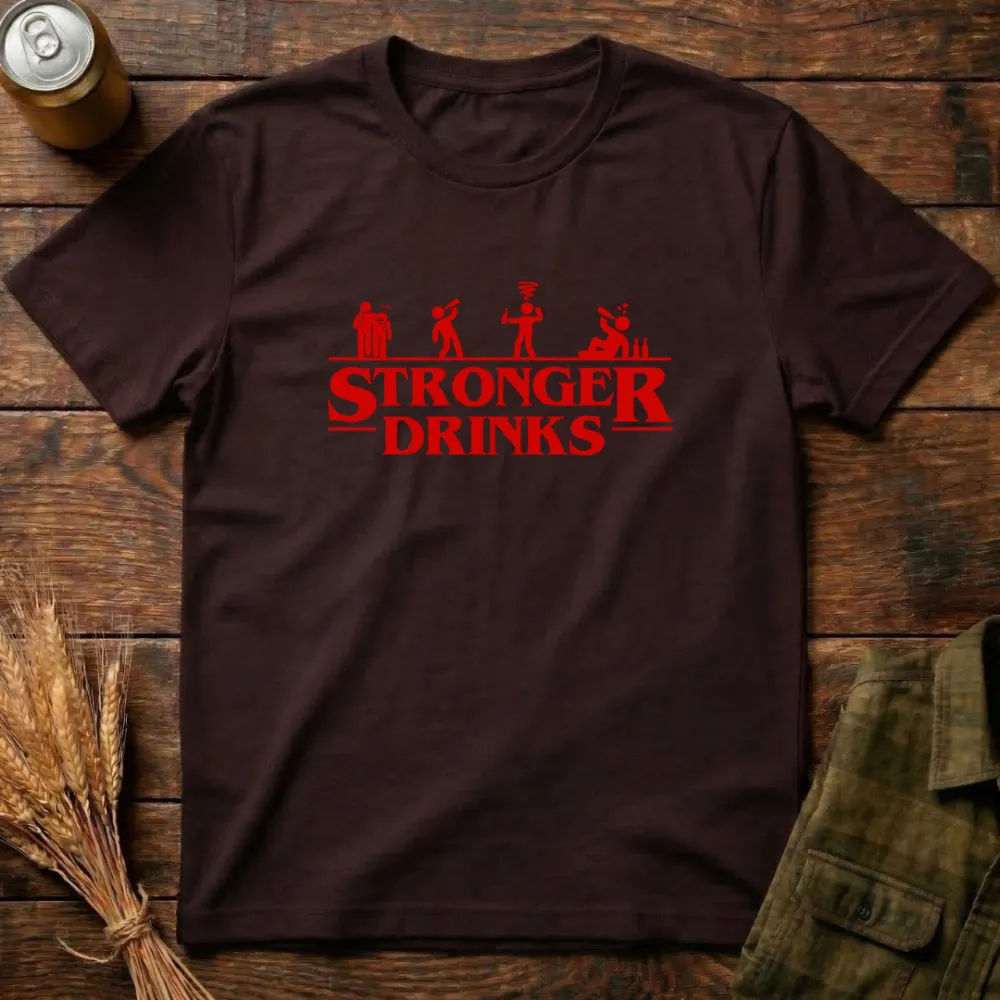 Stronger Drinks Graphic Cotton T-Shirt