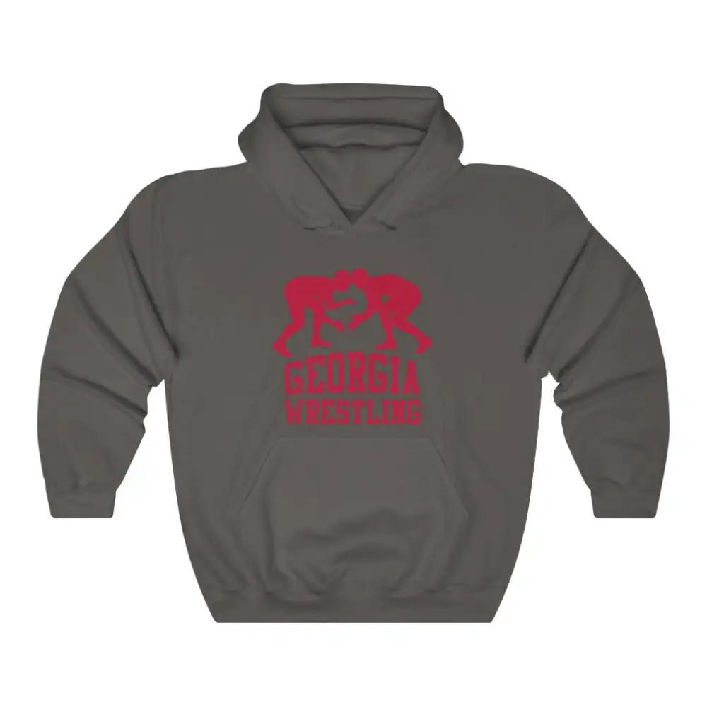 Relaxed Classic Print Wrestling Graphic Pullover Hoodie