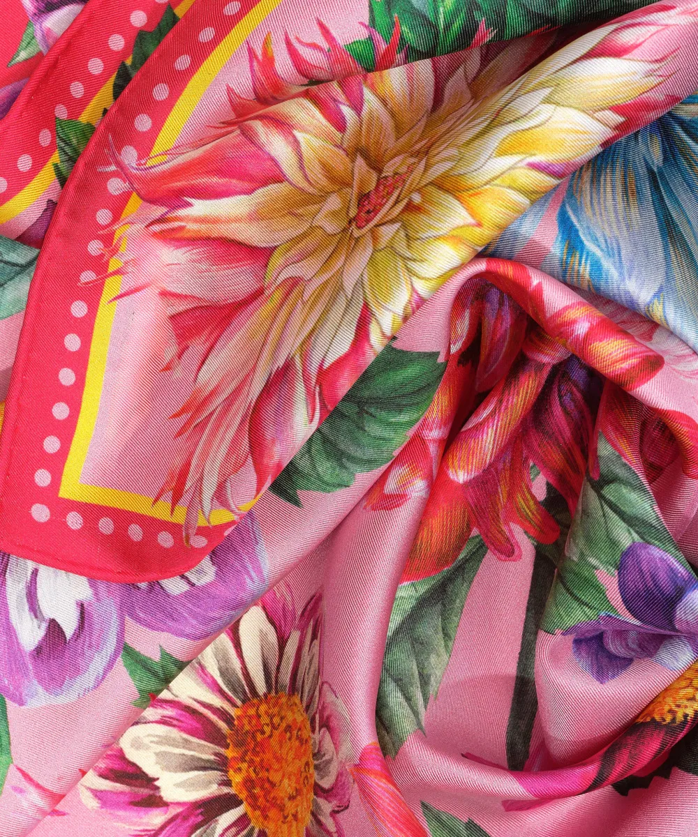 Floral Casual Style Silk Bandana