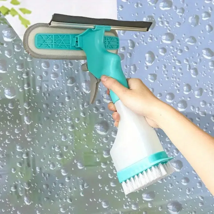 4-In-1 Glass Cleaning Brush With Spray
