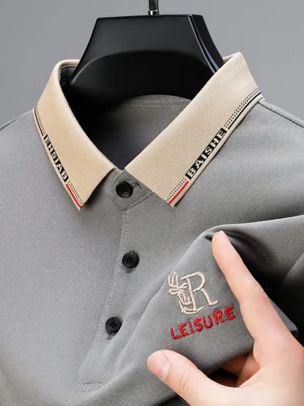 Pocket Detail Contrast Collared Polo Shirt