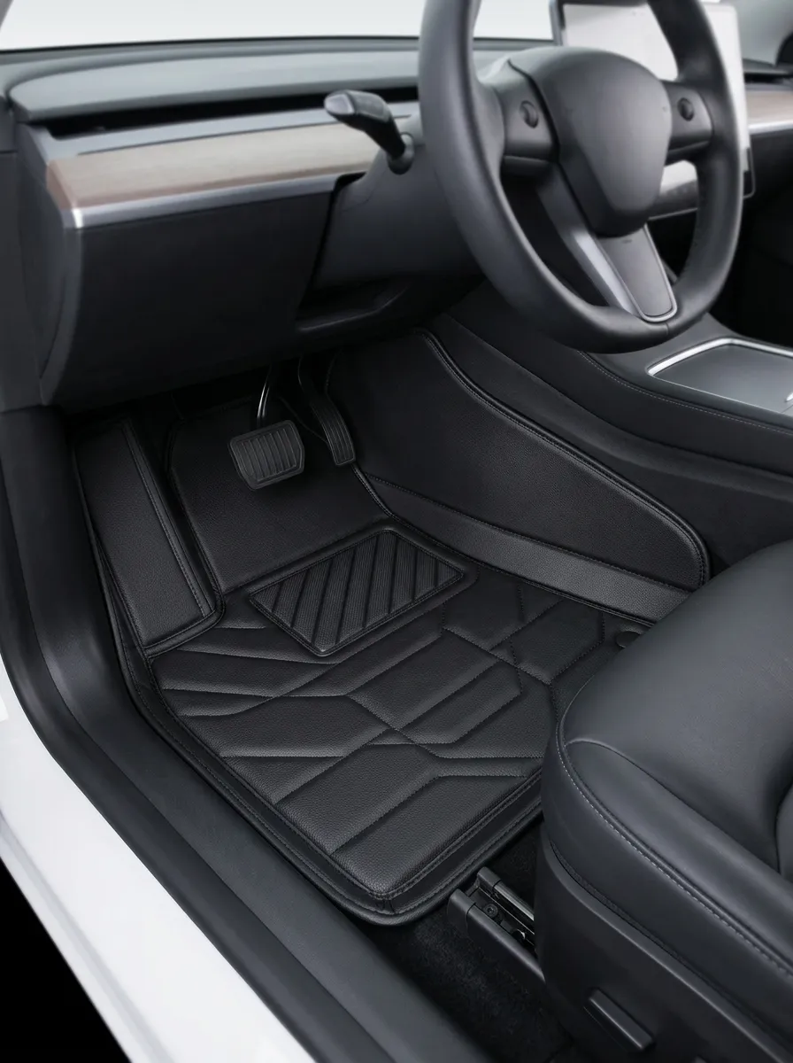 Textured Leather Vehicle Floor Mat