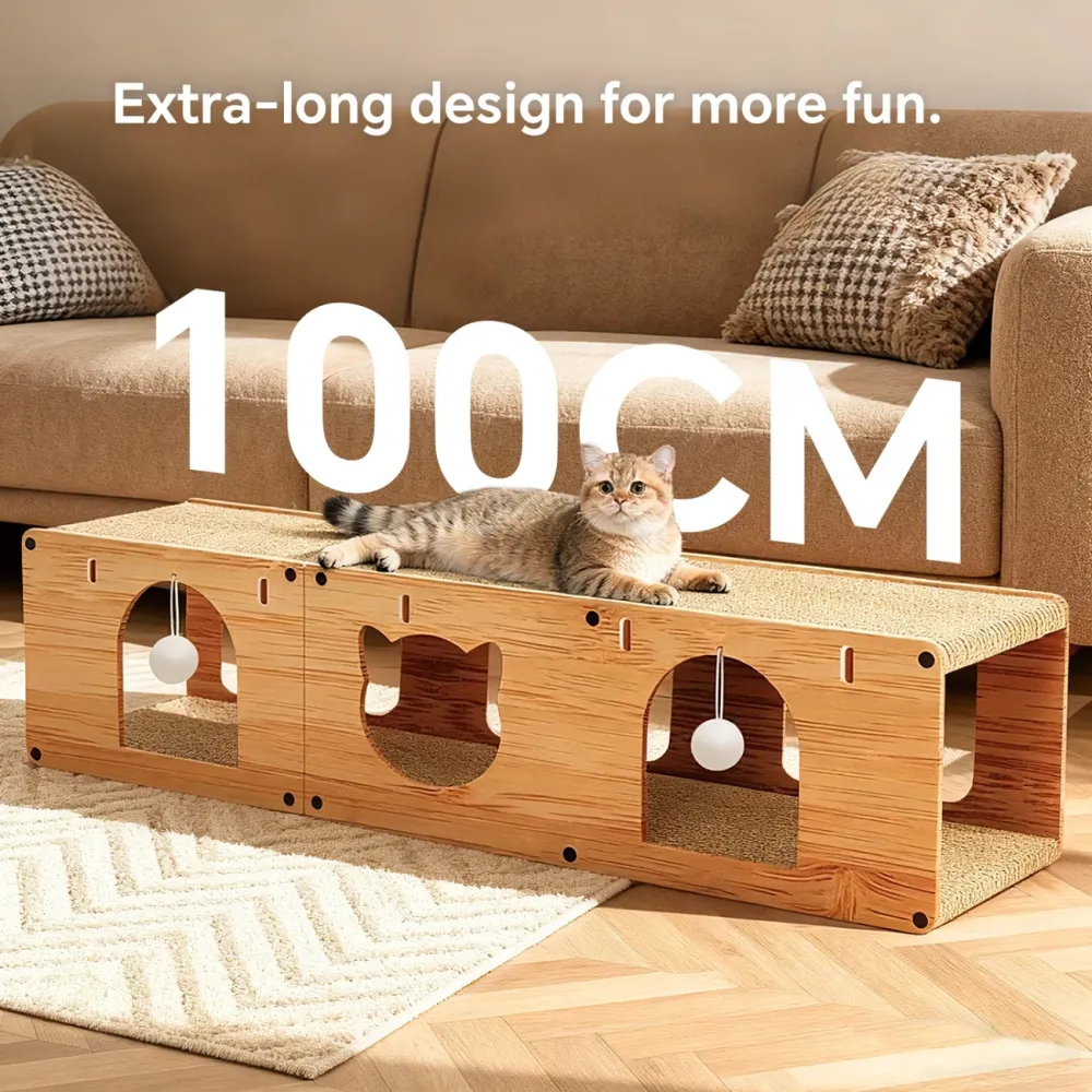 Wooden Cat Play Tunnel