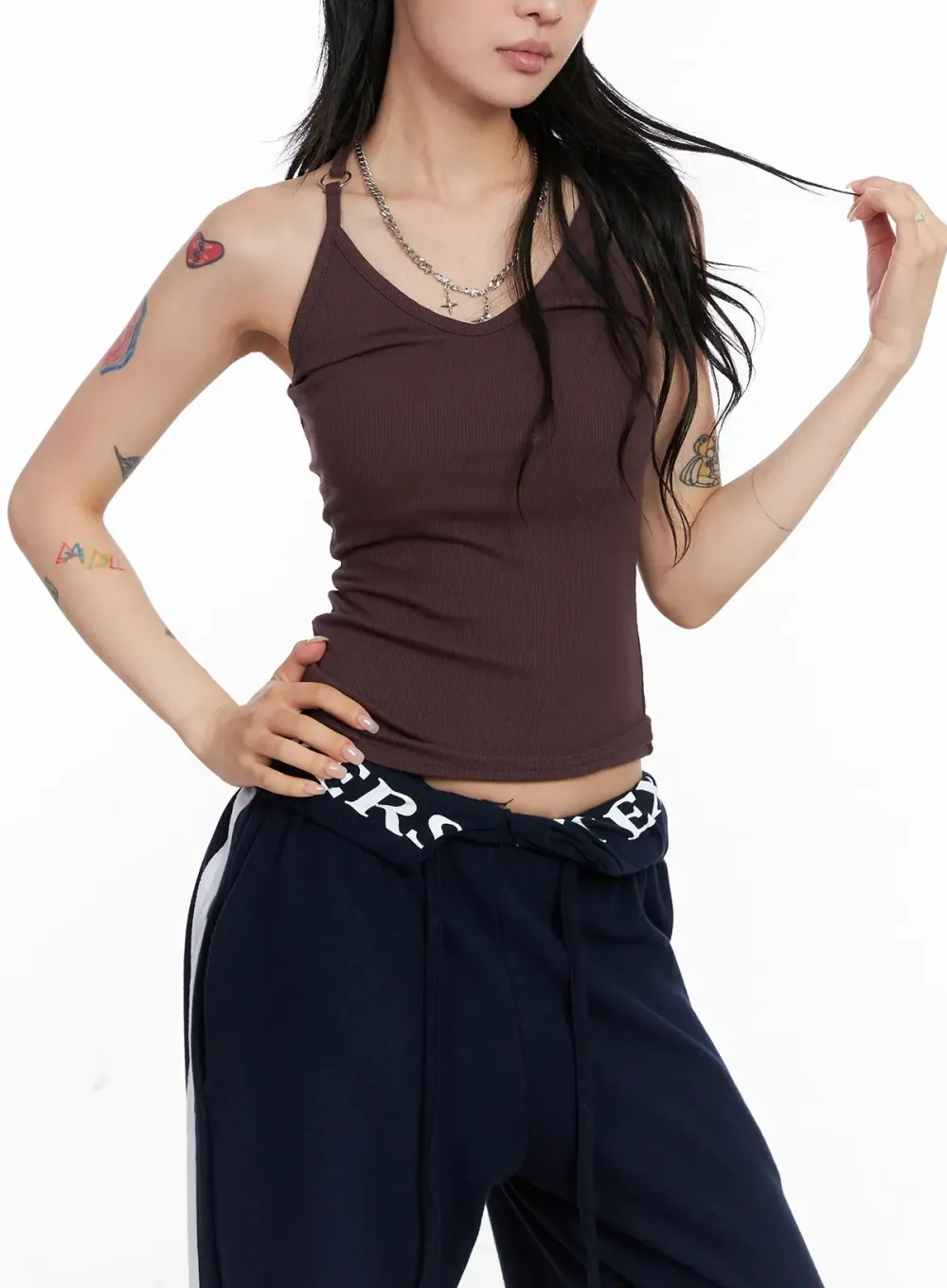 V-Neck Ring Detail Tank Top