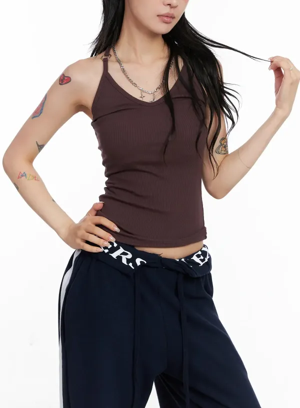 V-Neck Ring Detail Tank Top