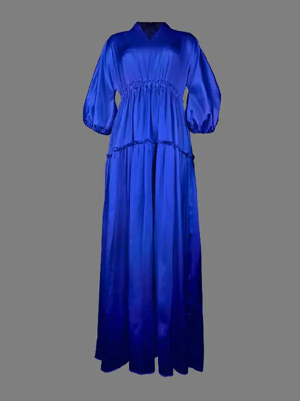 Falbala Neck Maxi Dress