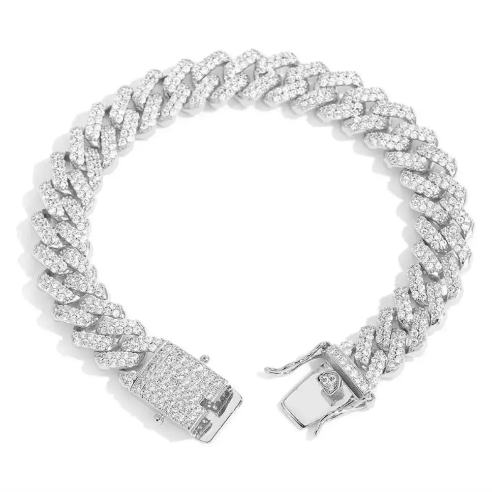 Men's Artisan-Inspired Iced Out Cuban Link Bracelet