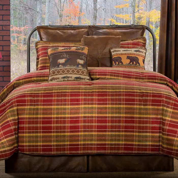 Collected Plaid Pine Motif Comforter Set