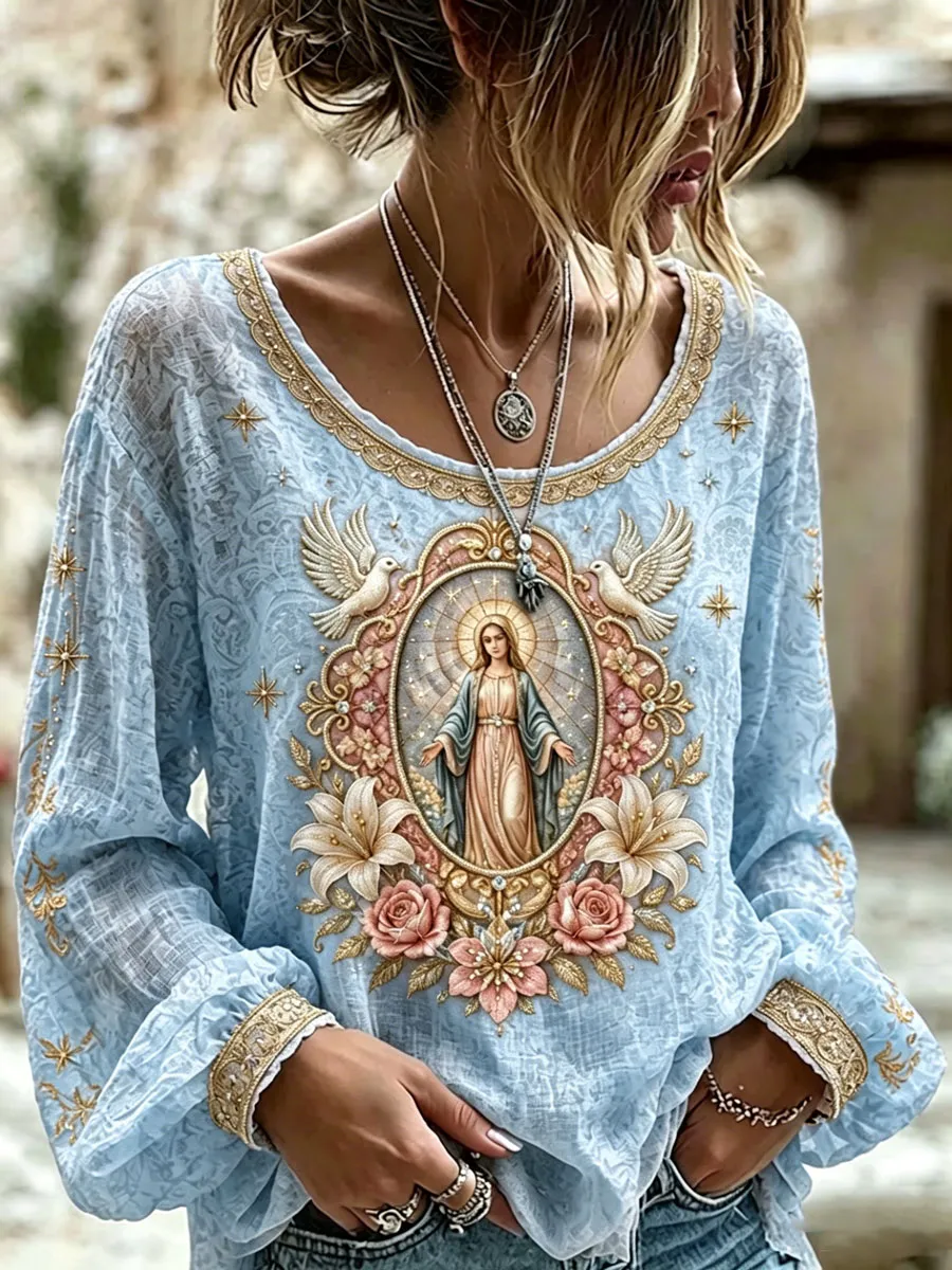 Women's Assumption of Mary Print T-shirt