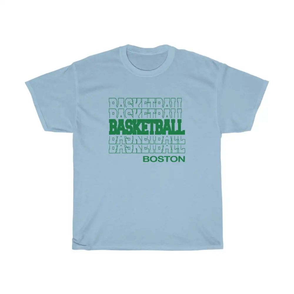 Basketball Boston in Modern Stacked Lettering (Green)