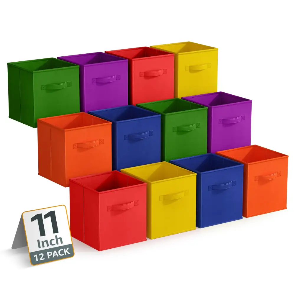 Cube Storage Bins Pack Multicolored Set