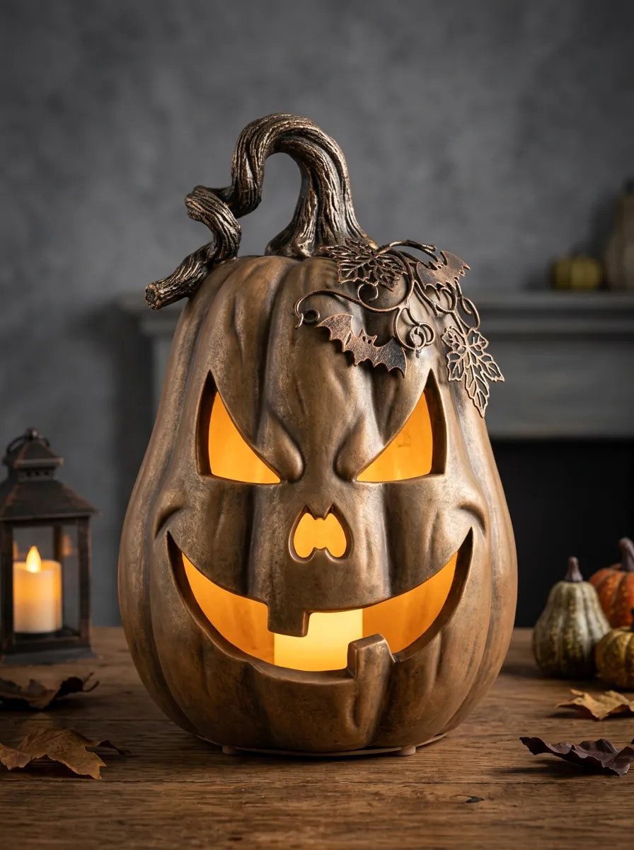 Halloween Spooky Bat Pumpkin LED Table Ornament