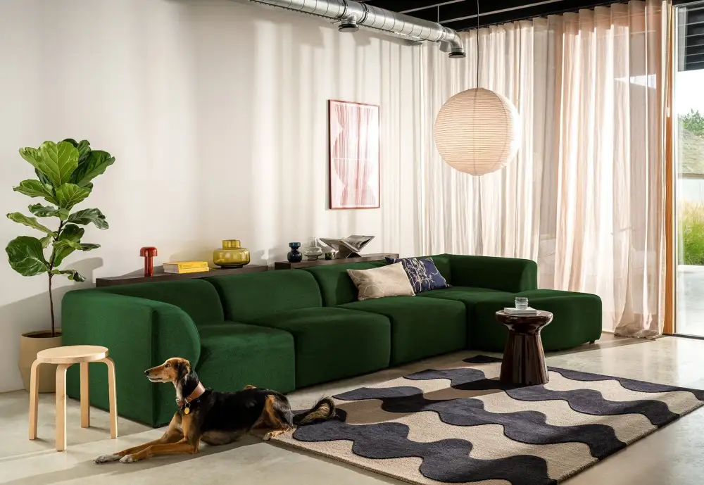 Wool Tufted Wave Area Rug