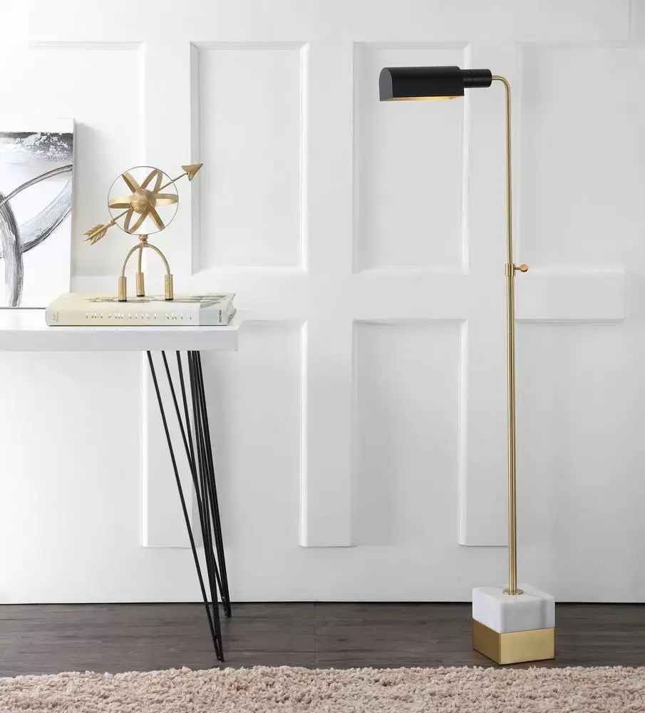 Adjustable Brass Library LED Floor Lamp