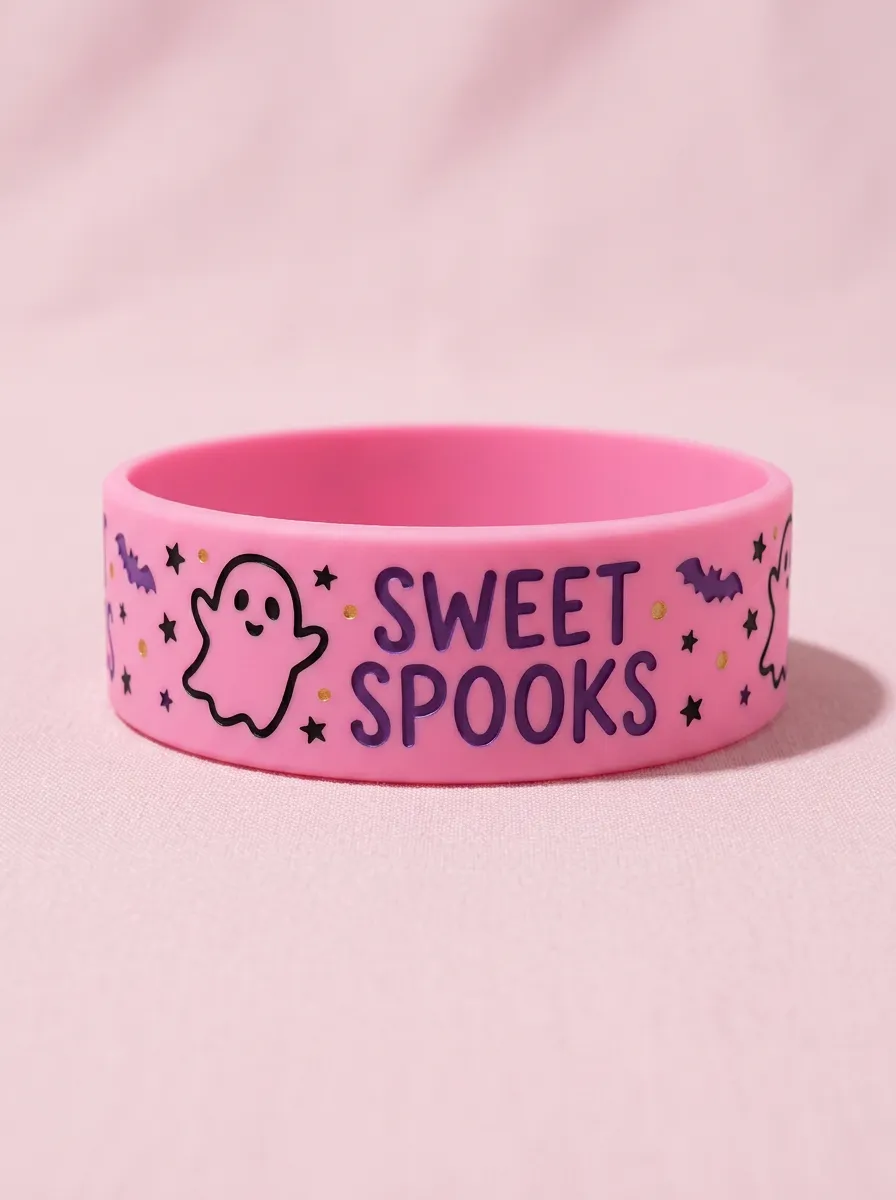 Ghost Bat Star Halloween Graphic Wristband