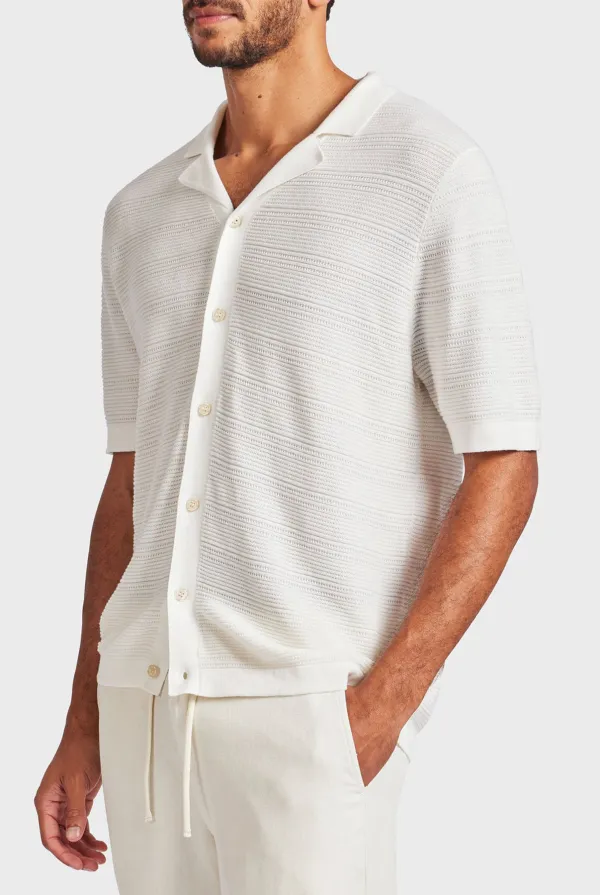 Relaxed Fit Cuban Collar Short Sleeve Shirt