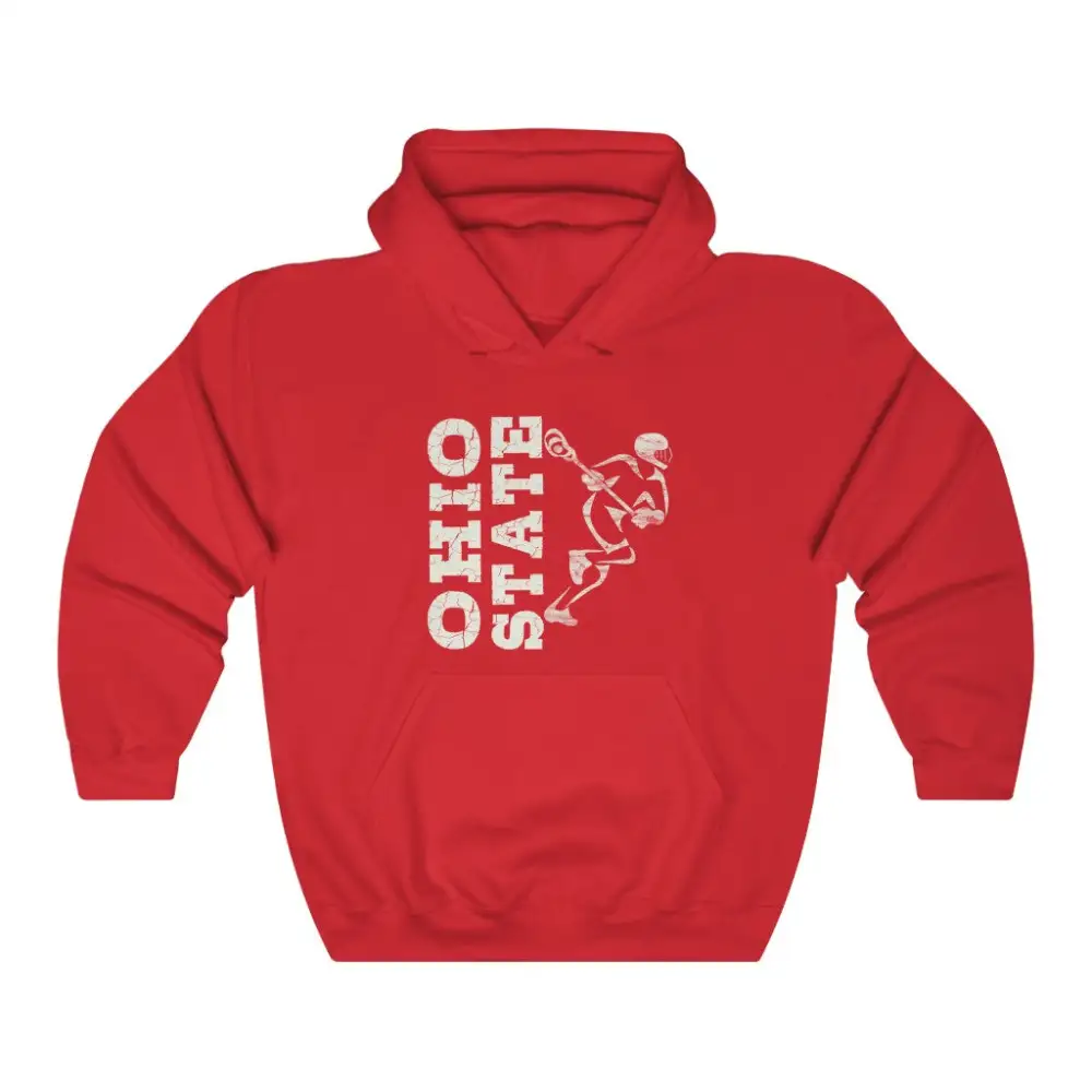 Relaxed Vintage Player Lacrosse Graphic Pullover Hoodie