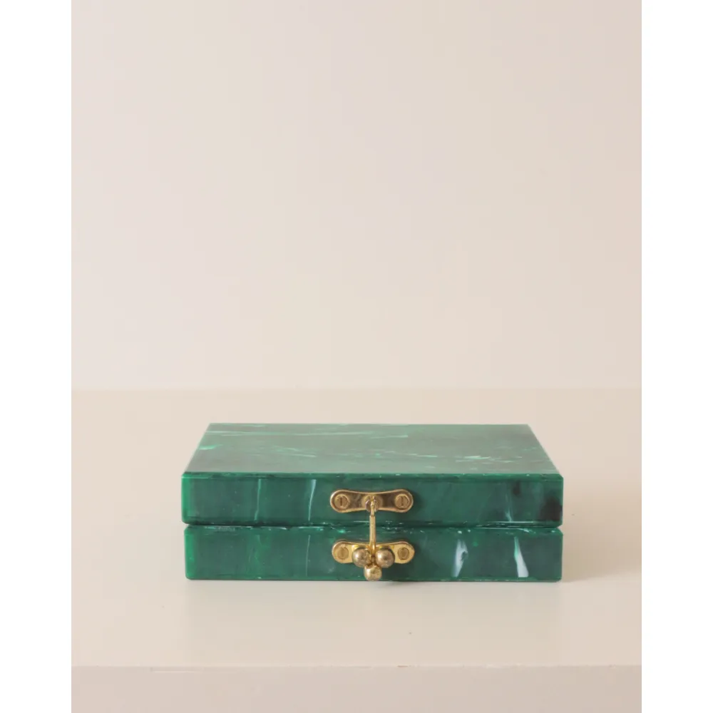 Faux Malachite Jewelry Box