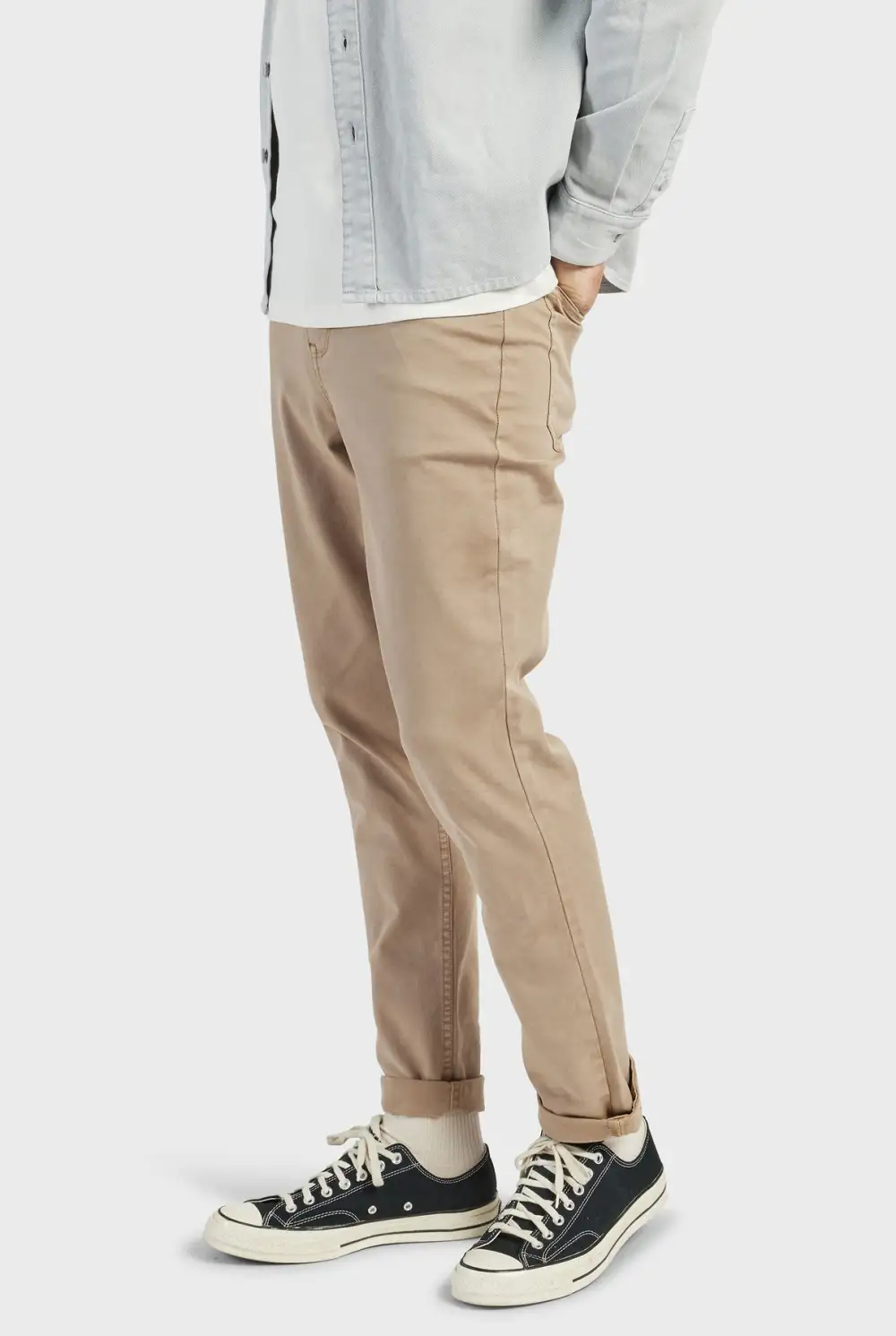 Relaxed Tapered Cotton Twill Casual Trousers