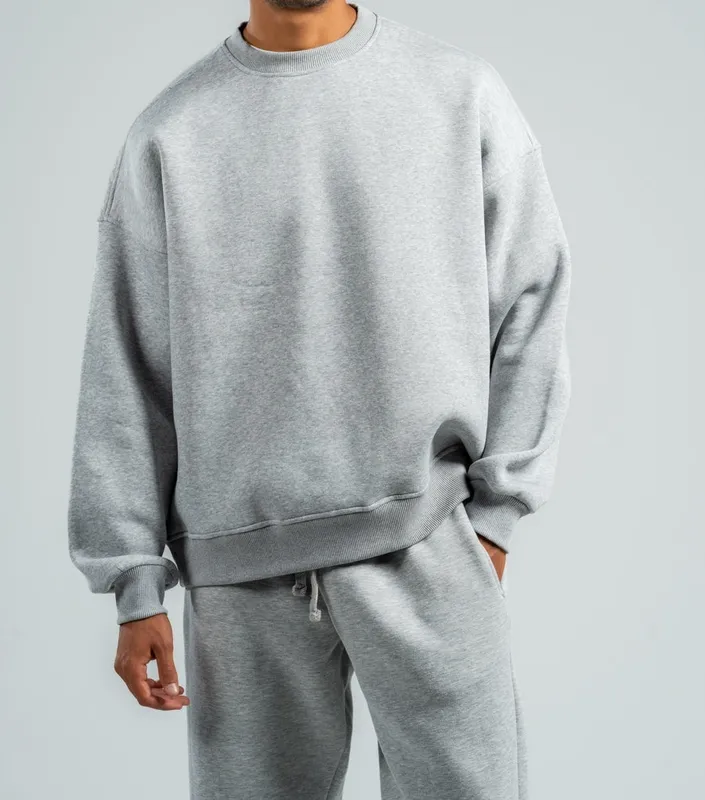 Ash Grey Boxy Fit Crewneck Sweatshirt
