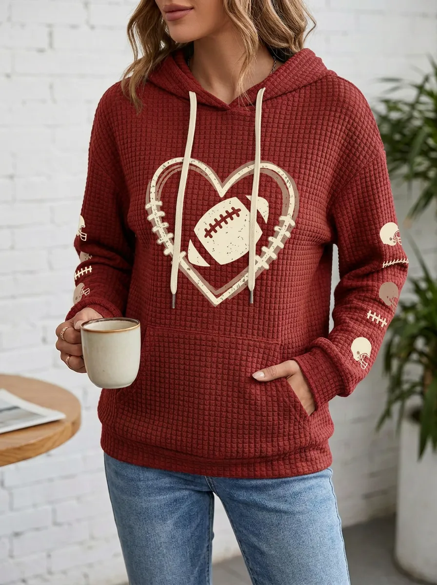 Women's Gridiron Heart Helmet Graphic Hoodie