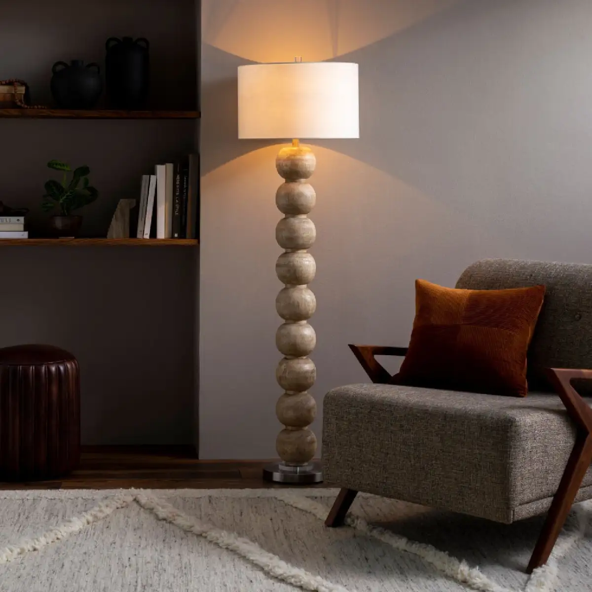 Sculptural Stacked Floor Lamp