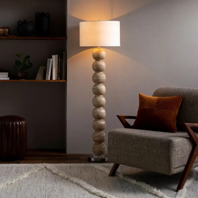 Sculptural Stacked Floor Lamp