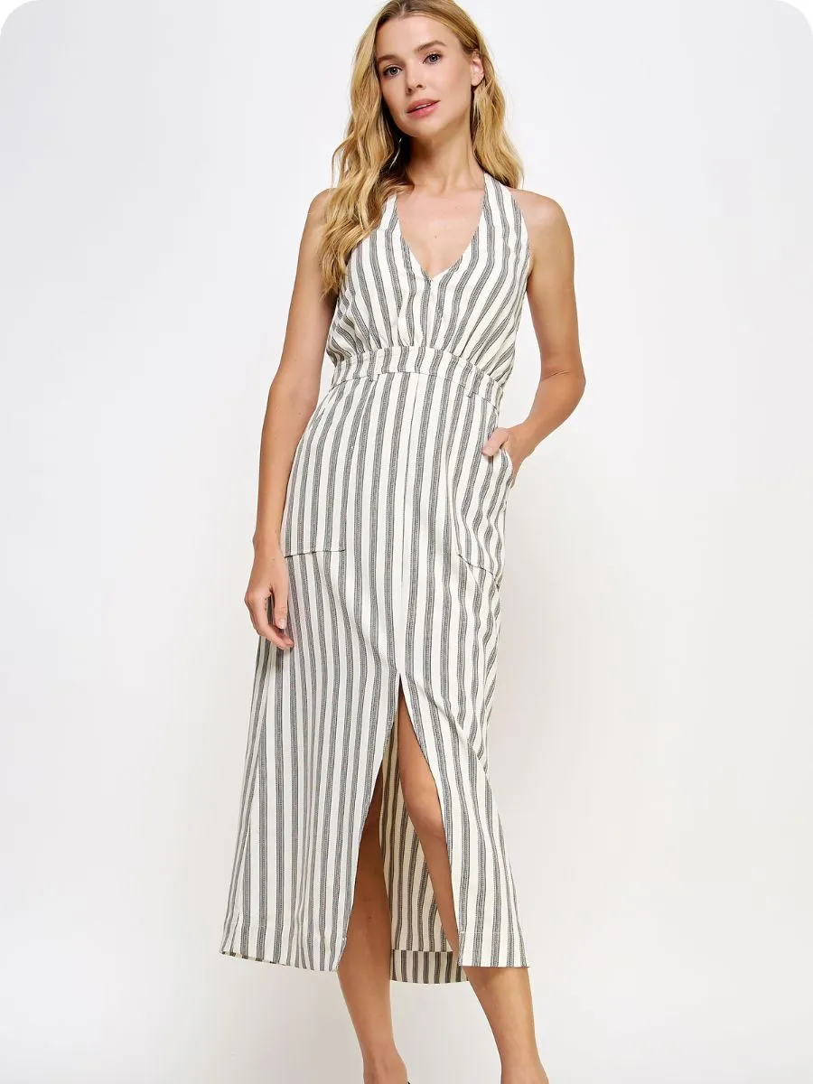 Modern Halter Midi Dress