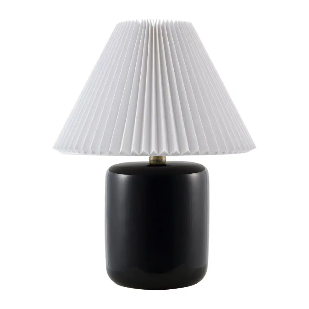 Modern Pleated Ceramic Linen Stone Table Lamp