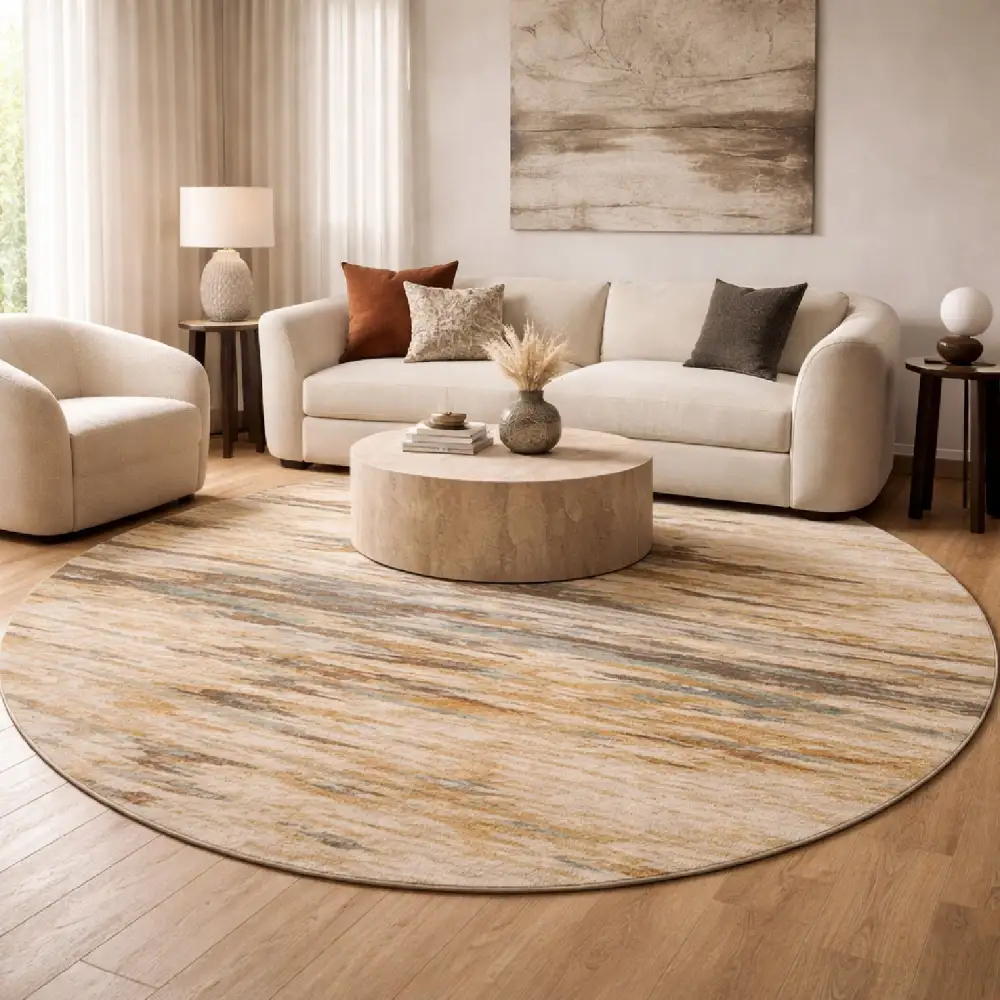 Viscose Wool Round Carpet