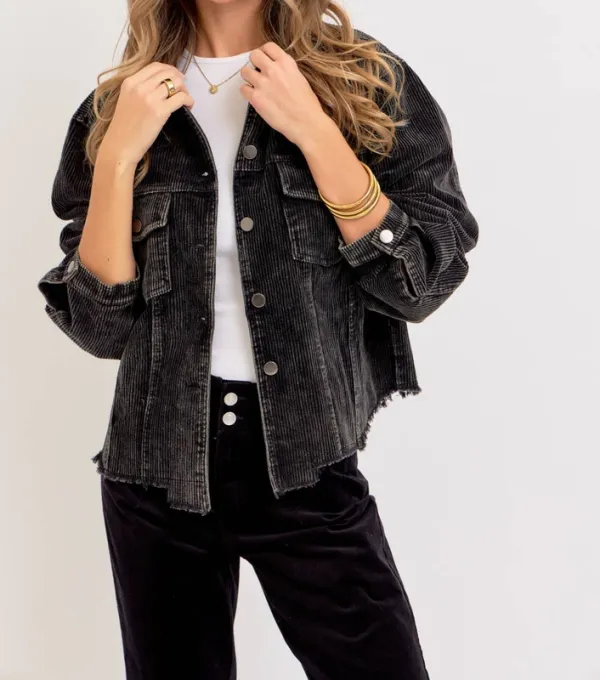 Tan Relaxed Button Detail Jacket