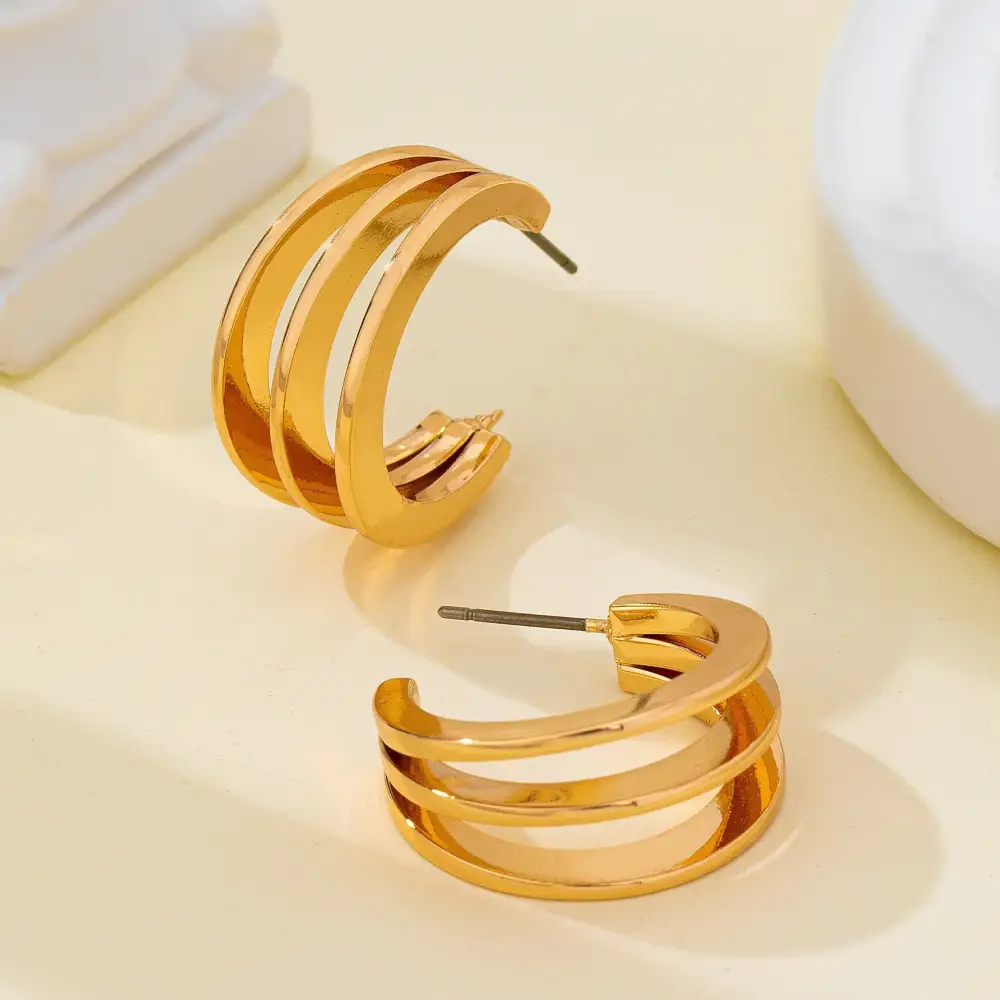 Triple Band Hoop arrings