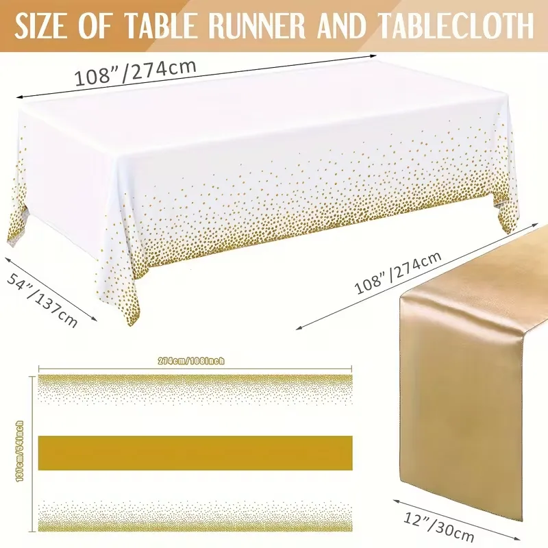 Party Tablecloth with Metallic Dots