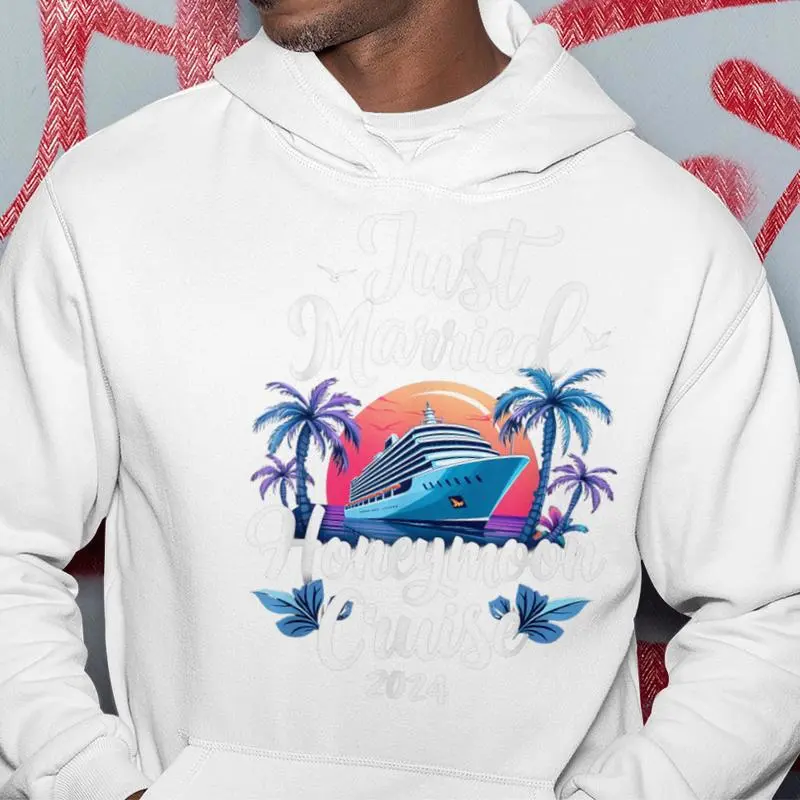 Just Married Wedding Ring Matching Honeymoon Cruise Hoodie