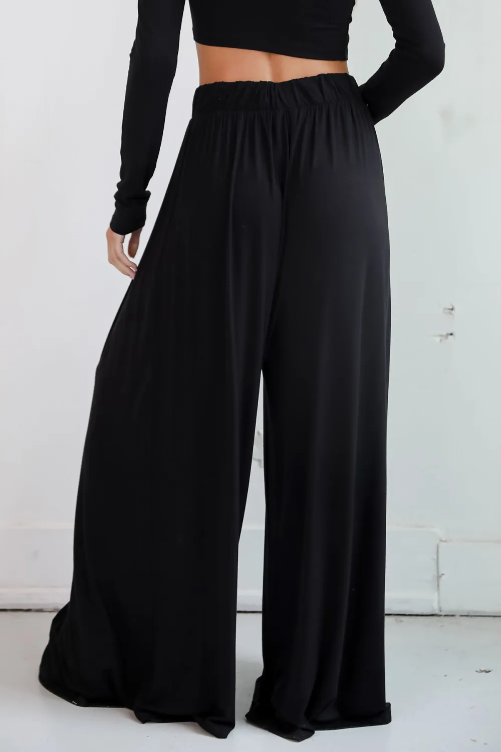 Black High-Waisted Wide Leg Pants
