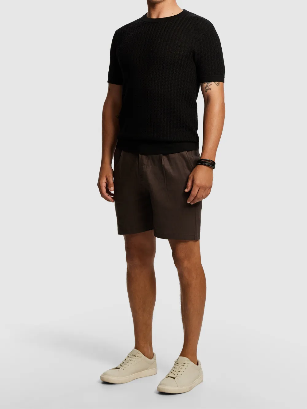 Textured Knit Short Sleeve T-Shirt