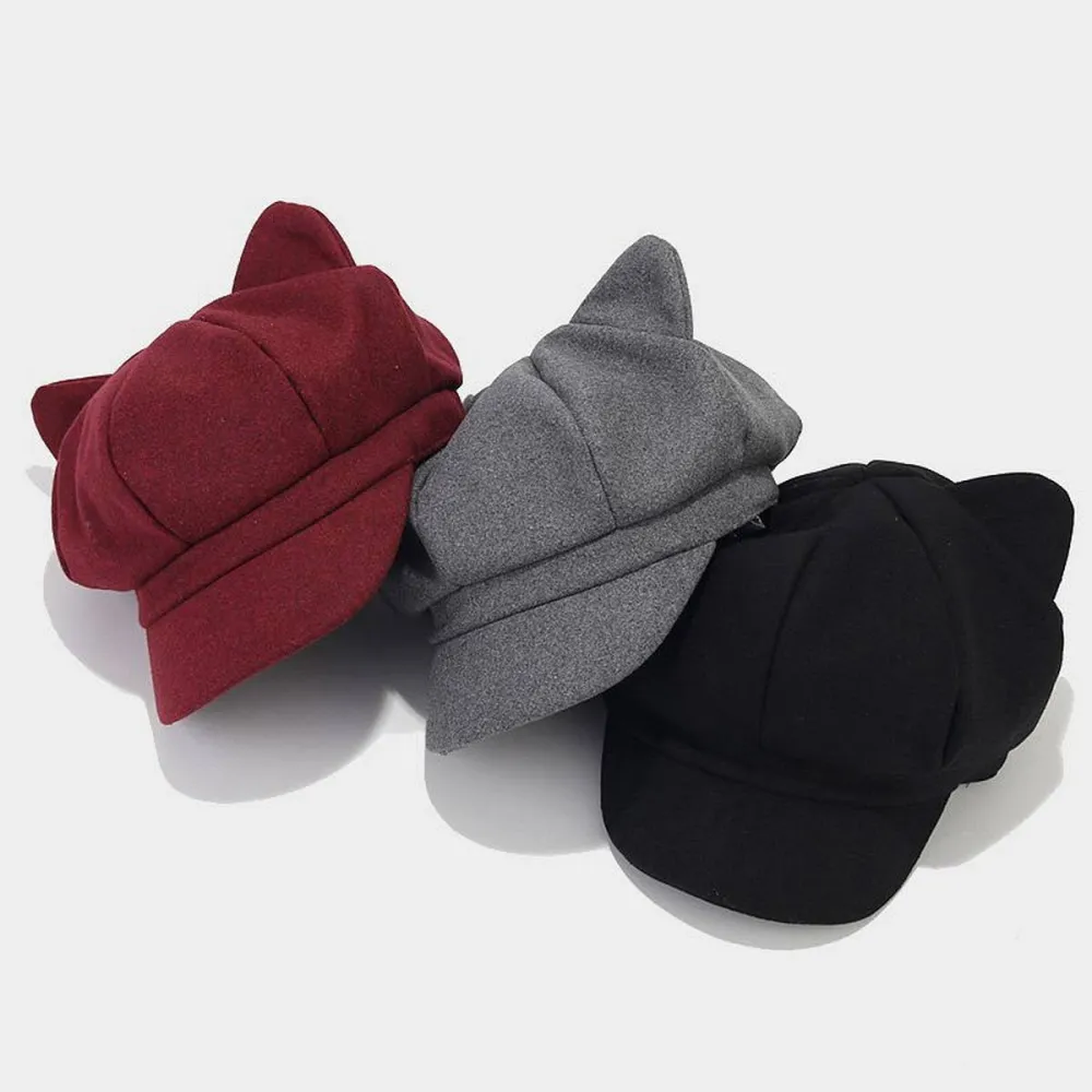 Retro Cat Beret Hat