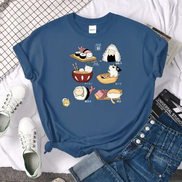 Cat Sushi Graphic T-Shirt