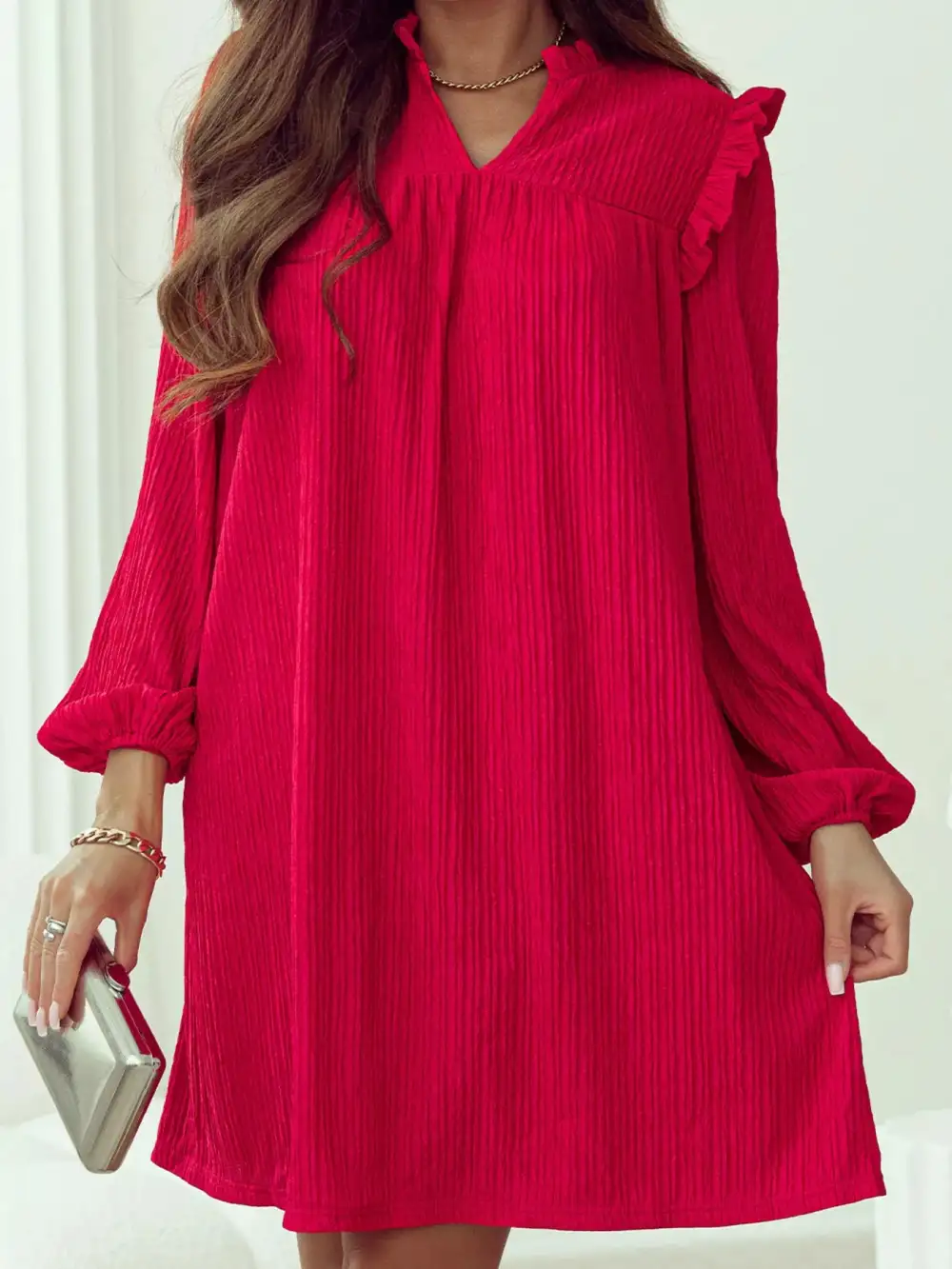 Textured Lightweight Feel Mini Dress