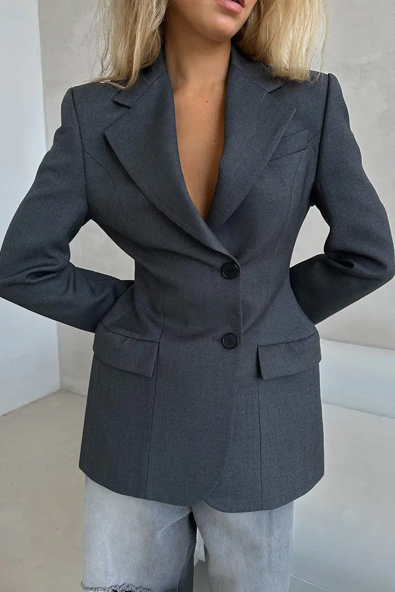 V-Neck Single-Breasted Lightweight Blazer