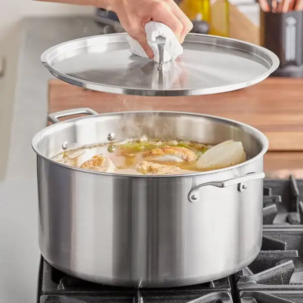 Deep Tri Ply Stainless Steel Stock Pot with Cover