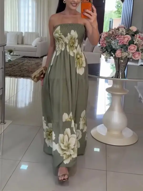 Smocked Floral Maxi Dress