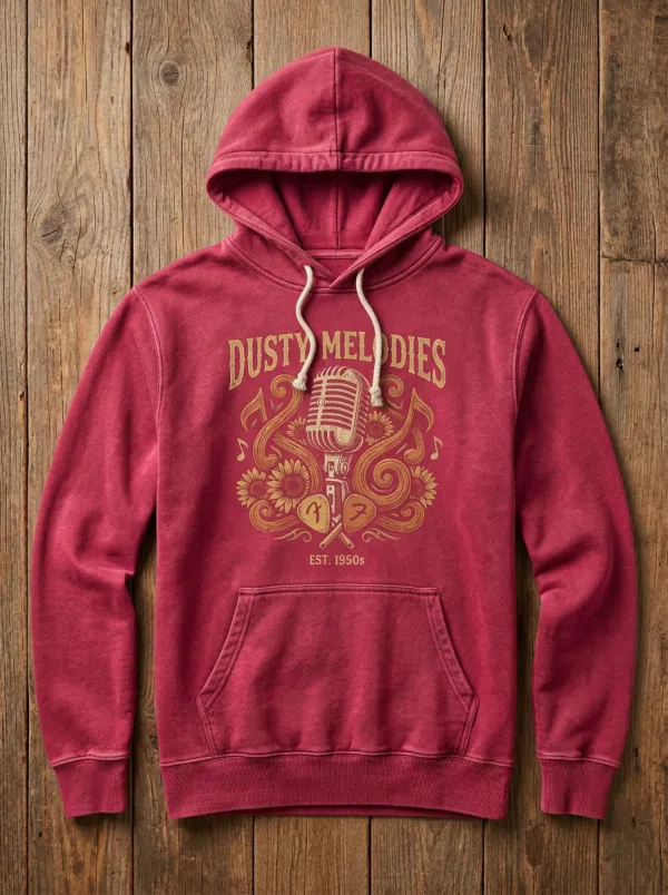 Country Music Microphone Sunflower Pullover Hoodie