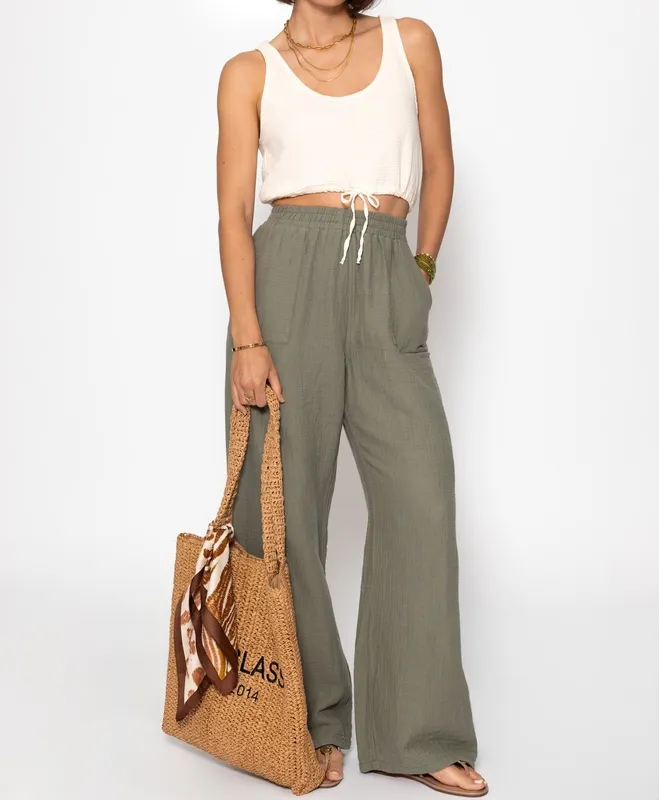 Khaki Muslin Everyday Pants