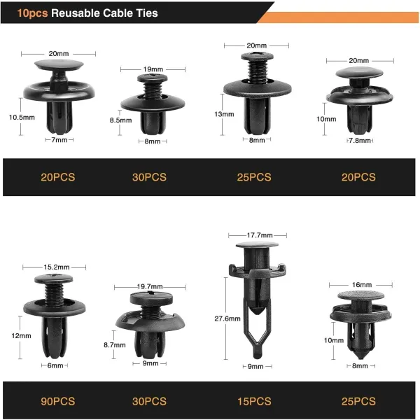 Automotive Push Retainer Fastener Assortment