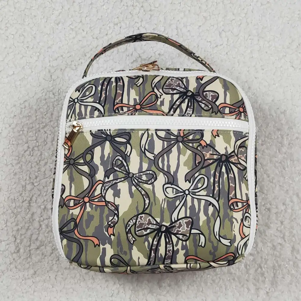 Camo Print Bow Detail Lunch Bag