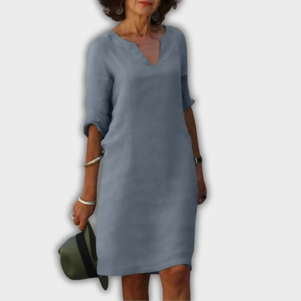 V-Neck Relaxed Casual Dress