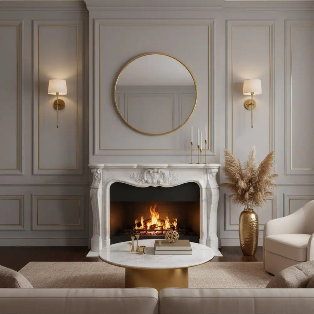 Handcrafted Oval Brass Wall Mirror
