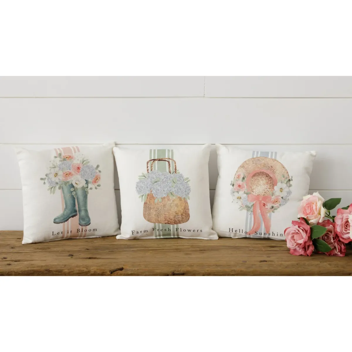 Natural Floral Decorative Accent Pillow