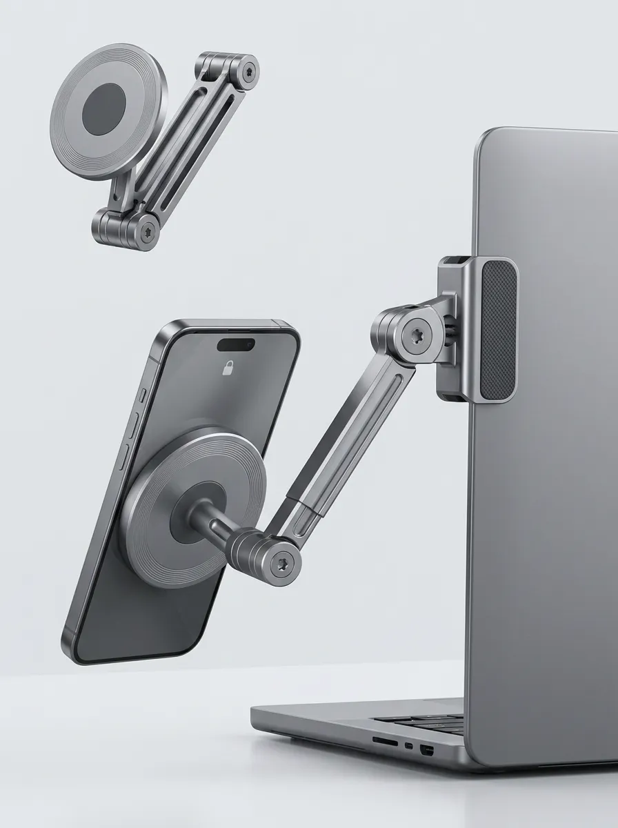 Compact Magnetic Folding Laptop Phone Mount